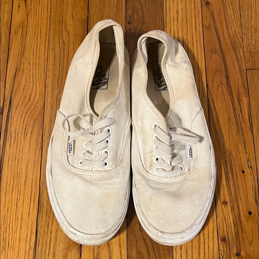 Vans Men's Low-Top Canvas Sneakers in Off-White